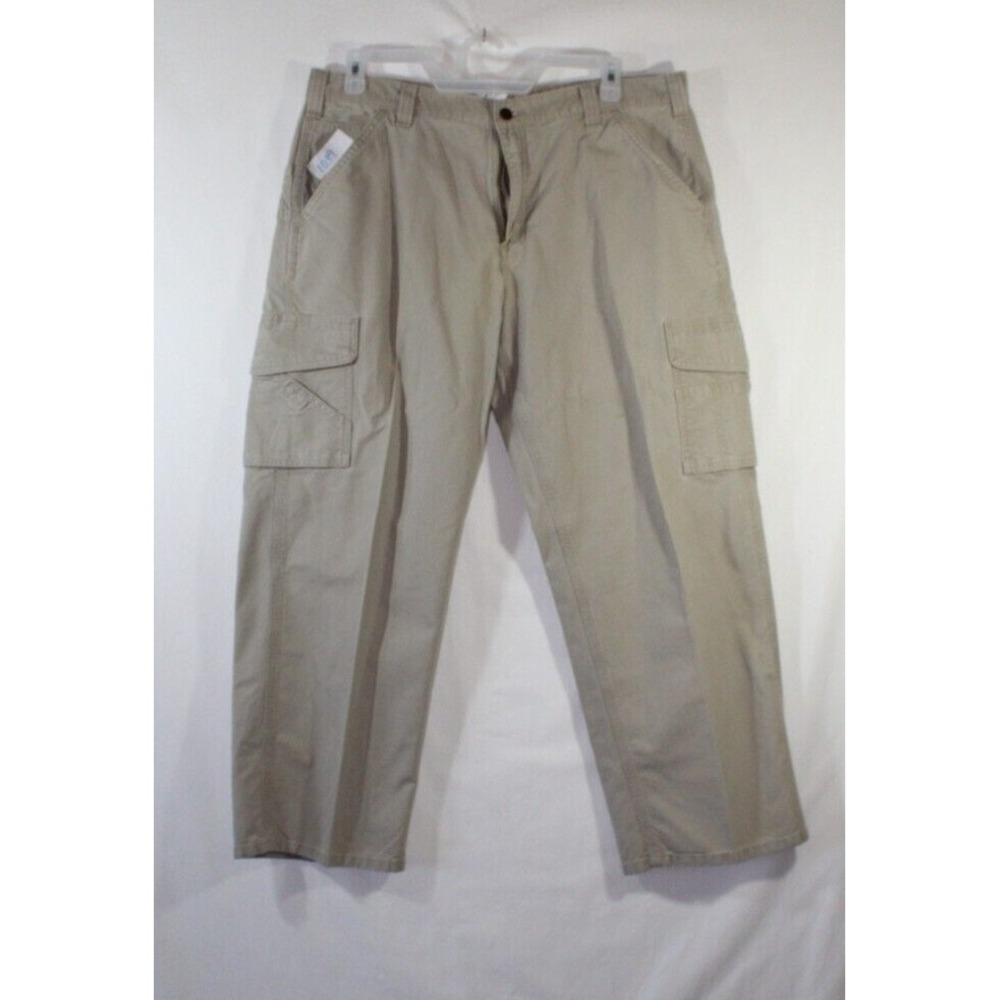 Carhartt Cargo Pants Mens Size 38x30 Canvas Workwear Utility Khaki Beige Relaxed